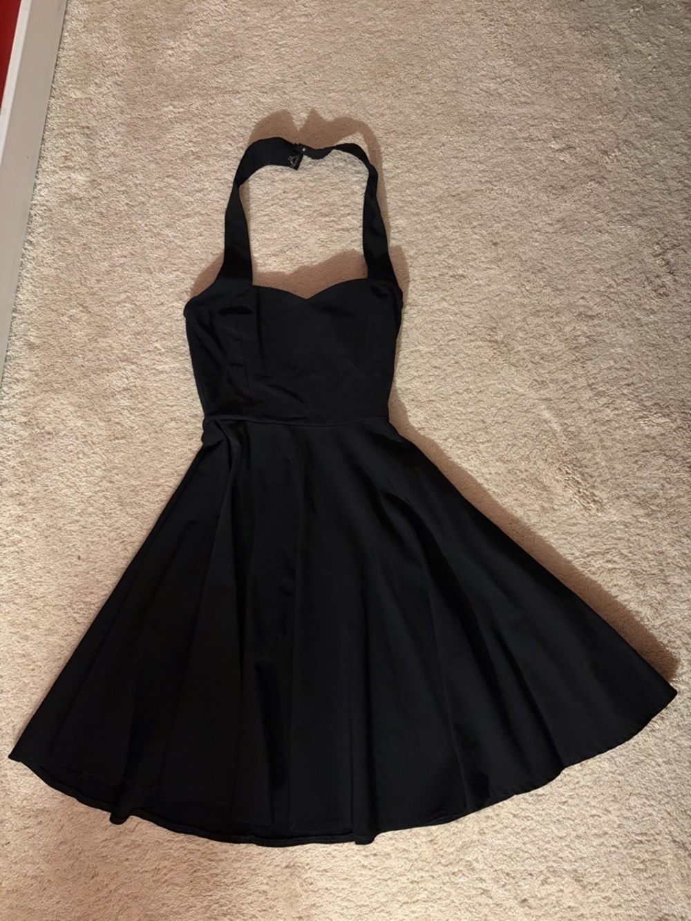 Classic Black Halter Fit-and-Flare Dress